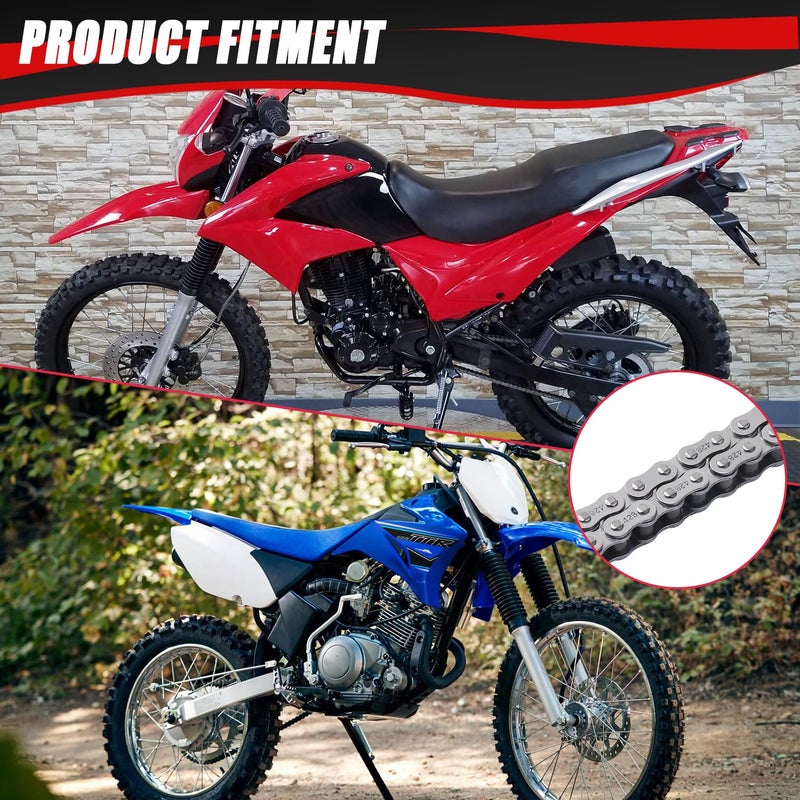 KAMIER 428 Motorcycle Chain 132 Links with Chain Breaker for TTR125 TTR225 Hawk 250 Boom Vader 125 Apollo RFZ TaoTao Coleman 110cc 125cc 150cc Pit Dirt Bike 4 Wheeler ATV Quad Go Kart Heavy Duty Parts - Image 4